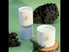 400g Darmowa próbka Świeca zapachowa w ceramicznym słoiczku z białą metalową pokrywką 10*10cm