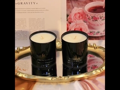 Zakonserwowany wosk kwiatowy Drewniana pokrywka Świąteczne pudełko na świece zapachowe Czarno-zielone