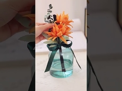 AROMA HOME Szklana butelka z włókna kwiatowego w sztyfcie 400 ml Okrągły dyfuzor trzcinowy z pudełkiem upominkowym