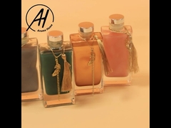 Szklana butelka zapachowa z dyfuzorem z trzciny, prywatna etykieta 100 ml ze złotą metalową pokrywką