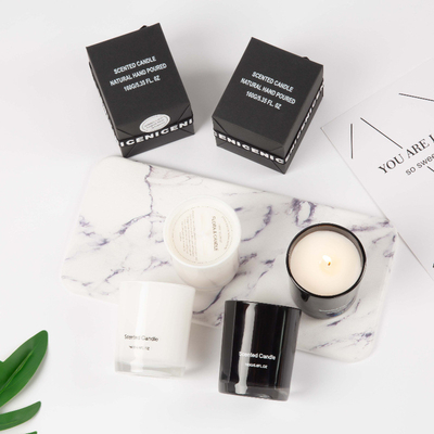 AROMA HOME Hurtownia wysokiej jakości czarnej białej marki prywatnej Luksusowa szklana świeca zapachowa