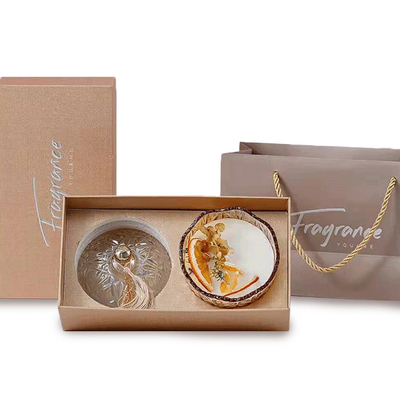 Aroma Home Parafina Wosk Sojowy Amber Glass Aromaterapia Oil Świeca zapachowa z pokrywką