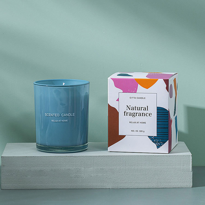 Aroma Home Niestandardowy sitodruk Spray Kolor Świeca zapachowa z wosku sojowego z pudełkiem