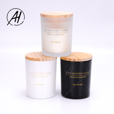 Perfumowany duży olejek eteryczny Czarny biały matowy szklany słoik 100% świeca spa z wosku sojowego