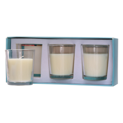Aroma Home Niestandardowa Aromaterapia Szklany Słoik Świeca Biała 70g * 3 na Ślub Urodziny