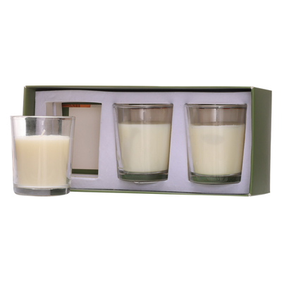 Aroma Home Niestandardowa Aromaterapia Szklany Słoik Świeca Biała 70g * 3 na Ślub Urodziny