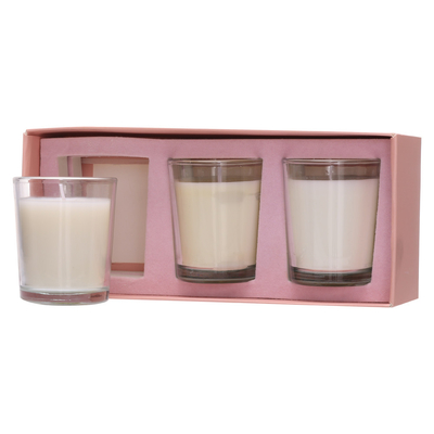 Aroma Home Niestandardowa Aromaterapia Szklany Słoik Świeca Biała 70g * 3 na Ślub Urodziny