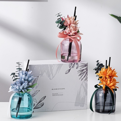 Flower Fibre Stick Perfumy do aromaterapii Szklana butelka Okrągły dyfuzor z trzciny 400 ml