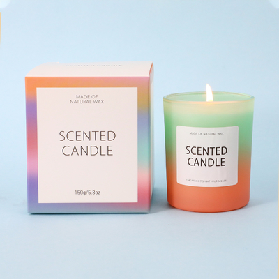 AROMA HOME China USA CA Warehouse 5 uncji Matowego Gradientowego Szklanego Słoika Świeca Zapachowa Z Pudełkiem