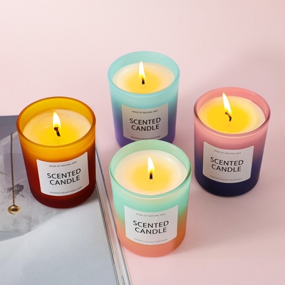 AROMA HOME China USA CA Warehouse 5 uncji Matowego Gradientowego Szklanego Słoika Świeca Zapachowa Z Pudełkiem