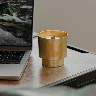 AROMA HOME niestandardowe unikalne prywatne marki drewniany knot luksusowy wosk sojowy pozłacane metalowe słoiki świeca na prezent na walentynki