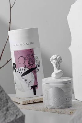 AROMA niestandardowe świece dekoracyjne zapach grecki rzeźba David statua naczynia świece zapachowe świeca ceramiczna słoik z L
