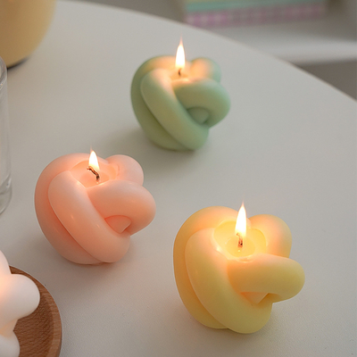 AROMA HOME Ręcznie Dekoracja Domu Słodkie Małe Twist Magic Ball Knot Kształt Zapach Wosk Sojowy Rzeźbiona Świeca