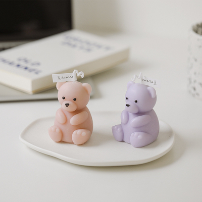 AROMA HOME Kolorowe ręcznie rzeźbione świece zapachowe 3D w kształcie niedźwiedzia na akcesoria do wystroju domu