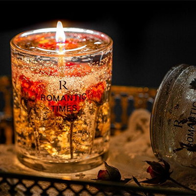 AROMA wystrój domu kwiat zapach galaretki świeca zapachowa luksusowa prywatna marka żel wosk sojowy świeca zapachowa w szklanym słoju