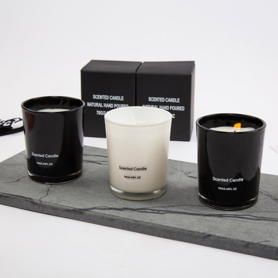 AROMA HOME Hurtownia wysokiej jakości czarnej białej marki prywatnej Luksusowa szklana świeca zapachowa