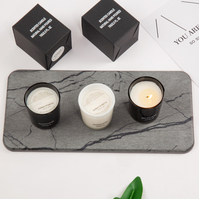 AROMA HOME Hurtownia wysokiej jakości czarnej białej marki prywatnej Luksusowa szklana świeca zapachowa