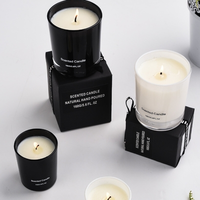 AROMA HOME Hurtownia wysokiej jakości czarnej białej marki prywatnej Luksusowa szklana świeca zapachowa