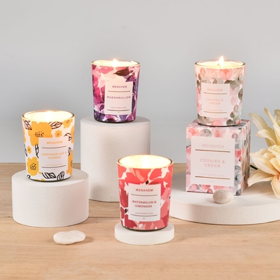 AROMA HOME Hurtownia Luksusowy Gospodarstwa Domowego Zestaw Podarunkowy Niestandardowy Kreatywny Kwiat Zapach Szklany Słoik Wosk Sojowy Świeca Zapachowa