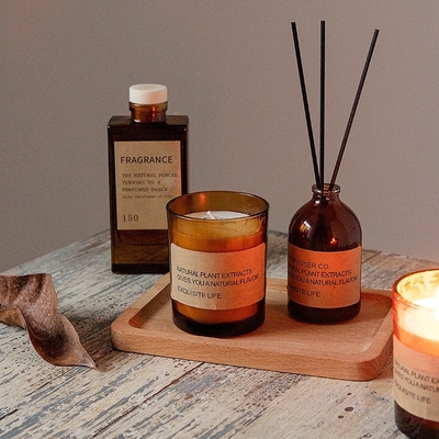AROMA HOME Factory Direct brązowe szkło wosk sojowy aromaterapia bezdymny zapach Wellness ozdoba prezent świeca zapachowa