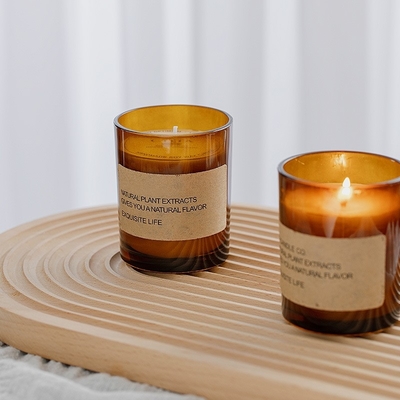 AROMA HOME Factory Direct brązowe szkło wosk sojowy aromaterapia bezdymny zapach Wellness ozdoba prezent świeca zapachowa