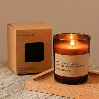AROMA HOME Factory Direct brązowe szkło wosk sojowy aromaterapia bezdymny zapach Wellness ozdoba prezent świeca zapachowa