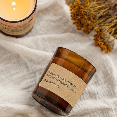 AROMA HOME Factory Direct brązowe szkło wosk sojowy aromaterapia bezdymny zapach Wellness ozdoba prezent świeca zapachowa