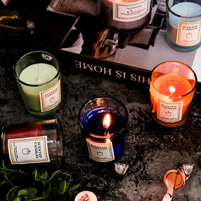 AROMA HOME luksusowa prywatna marka niestandardowa aromaterapia Nordic Ins zapach pachnący wosk sojowy jasne świece w słoikach z pudełkiem