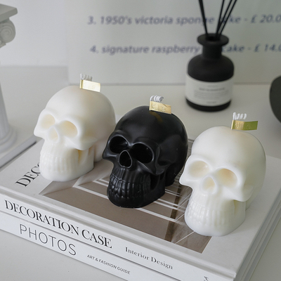 Halloween kreatywna dekoracja do domu wosk sojowy ręcznie robiona czaszka świece zapachowe