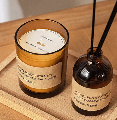 AROMA HOME luksusowe niestandardowe prywatne marki aromaterapia wosk sojowy świece zapachowe dyfuzory trzcinowe zestaw podarunkowy z drewnianą paletą M