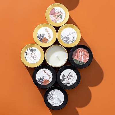AROMA HOME Dostosowany mini zestaw upominkowy w kolorze czarnym i złotym 5 zapachów zapach do domu zapachowa świeca z wosku sojowego