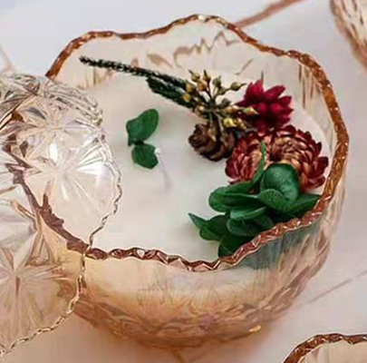 Aroma Home Parafina Wosk Sojowy Amber Glass Aromaterapia Oil Świeca zapachowa z pokrywką