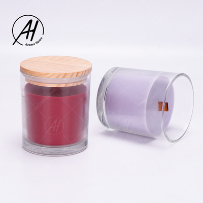 Szklany słoik Drewniana pokrywka Home Dor Niestandardowe świece zapachowe z wosku sojowego Private Label 8OZ