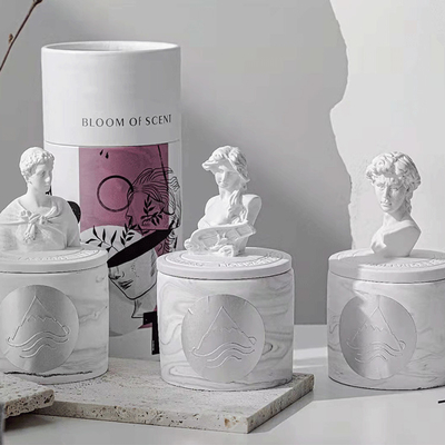 2023 ECO David Plaster Gypsum Sculpture Zapach Gardenia Świeca Zapachowa