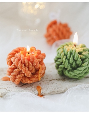 Spot Diy Handmade Aromaterapia Małe wełniane świece z przędzy w kształcie kuli Art Candles