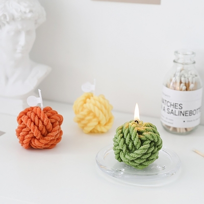 Spot Diy Handmade Aromaterapia Małe wełniane świece z przędzy w kształcie kuli Art Candles