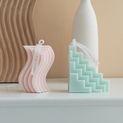 AROMA HOME Luksusowa aromaterapia różowa biała świeca zapachowa z wosku sojowego w kształcie litery S
