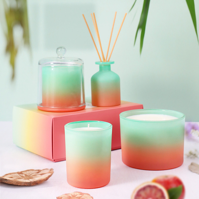 W magazynie Handmade Custom Różowy Gradient Kolorów Dekoracyjna Świeca Zapachowa Zestaw Podarunkowy