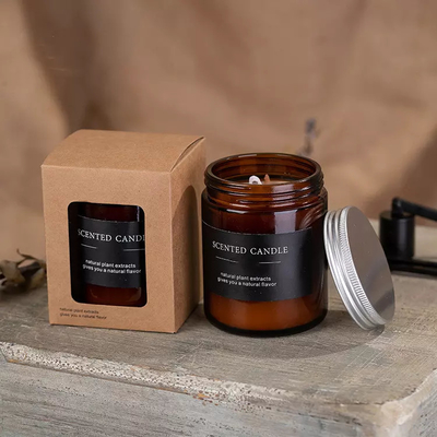 Ekologiczne prywatne świece olejków eterycznych Amber Glass Candle 4 Oz