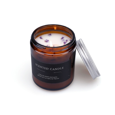 Ekologiczne prywatne świece olejków eterycznych Amber Glass Candle 4 Oz
