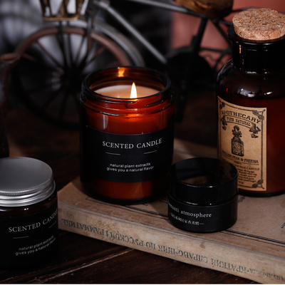 Ekologiczne prywatne świece olejków eterycznych Amber Glass Candle 4 Oz