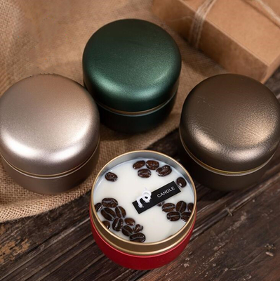 OEM Soy Wax Frosted Coffee Beans Tin Can Candle 10cl na Boże Narodzenie
