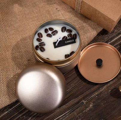 OEM Soy Wax Frosted Coffee Beans Tin Can Candle 10cl na Boże Narodzenie