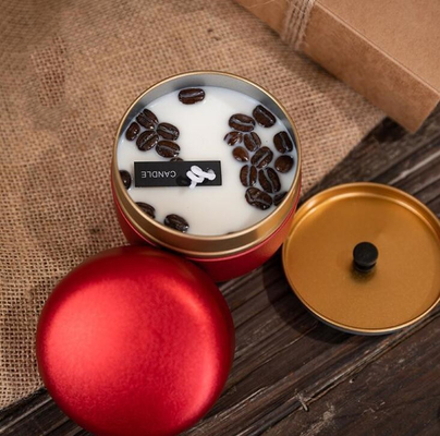 OEM Soy Wax Frosted Coffee Beans Tin Can Candle 10cl na Boże Narodzenie