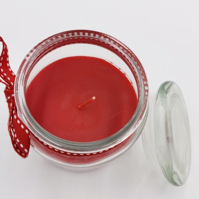 Spersonalizowany czerwony wosk parafinowy Essential Candle Light Jar Mason na Boże Narodzenie