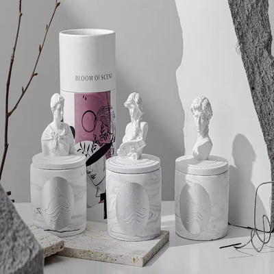 Pachnąca ceramiczna świeca sojowa Grecki posąg w kształcie do wystroju domu 65g