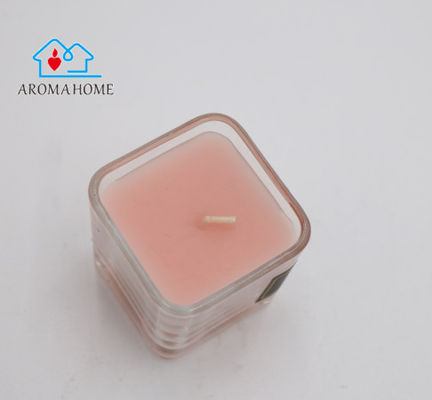 Niestandardowa czarna etykieta Gardenia Square Glass Jar Świeca zapachowa 9 uncji na wesela