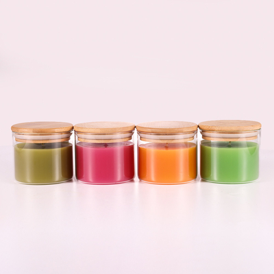 Naturalny wosk parafinowy Aromaterapia Świece zapachowe 220G z pokrywką bambusową