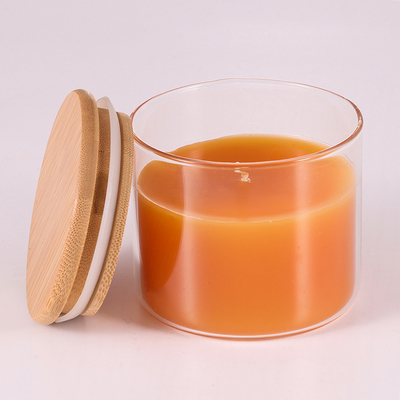Naturalny wosk parafinowy Aromaterapia Świece zapachowe 220G z pokrywką bambusową