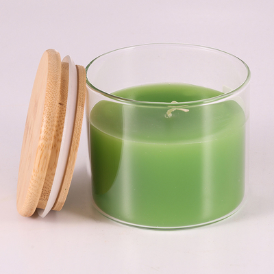 Naturalny wosk parafinowy Aromaterapia Świece zapachowe 220G z pokrywką bambusową
